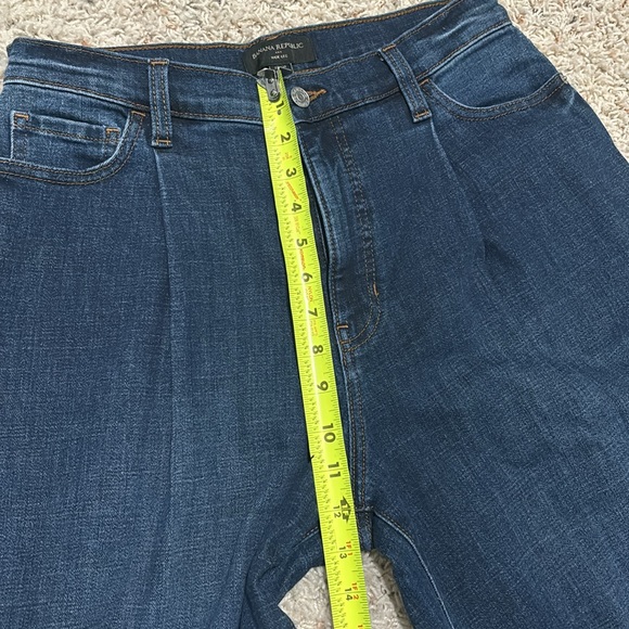Banana Republic Wide Leg Jeans Pant High Rise Dark Denim Pleated NWT 28/6 - Picture 11 of 13